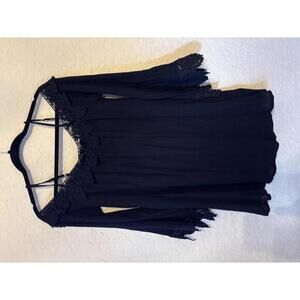 NWT Forever 21 Off-Shoulder Black Dress/Tunic with Lace Trim - Size S